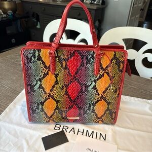 Brahmin Tia Red Dragon Experium Bag Tote New! Rare